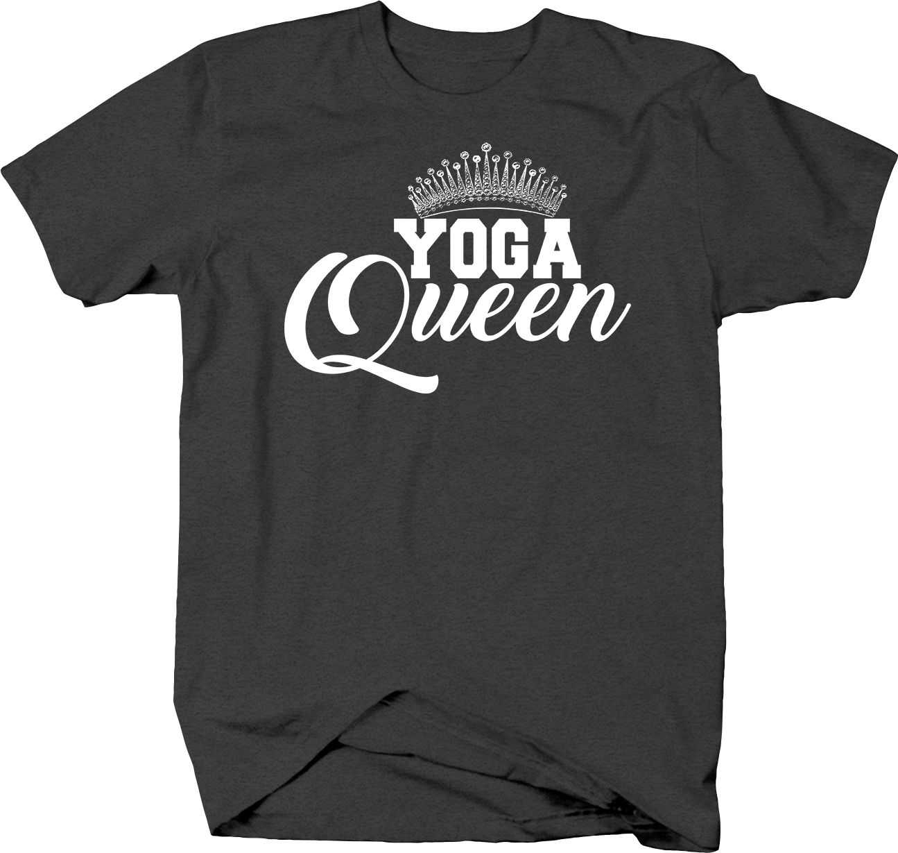 Yoga Queen Tiara Fitness and Workout Diva Girl Tshirt for Men Small Dark Gray