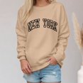 thumbnail image 2 of larppty Womens Casual Long Sleeve Graphic Tee Shirts Crew Neck Sweatshirts Pullover Tops for Women Fall Outfits (Khaki, L), 2 of 4