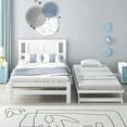 thumbnail image 2 of Euroco Pine Wood Space-Saving Platform Bed, Full for Kids, White, 2 of 10