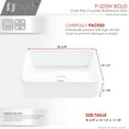 thumbnail image 4 of Stylish Vessel 18 ¾"Wx 14 ½"D White Porcelain Rectangular Bathroom Sink P-223W, 4 of 10