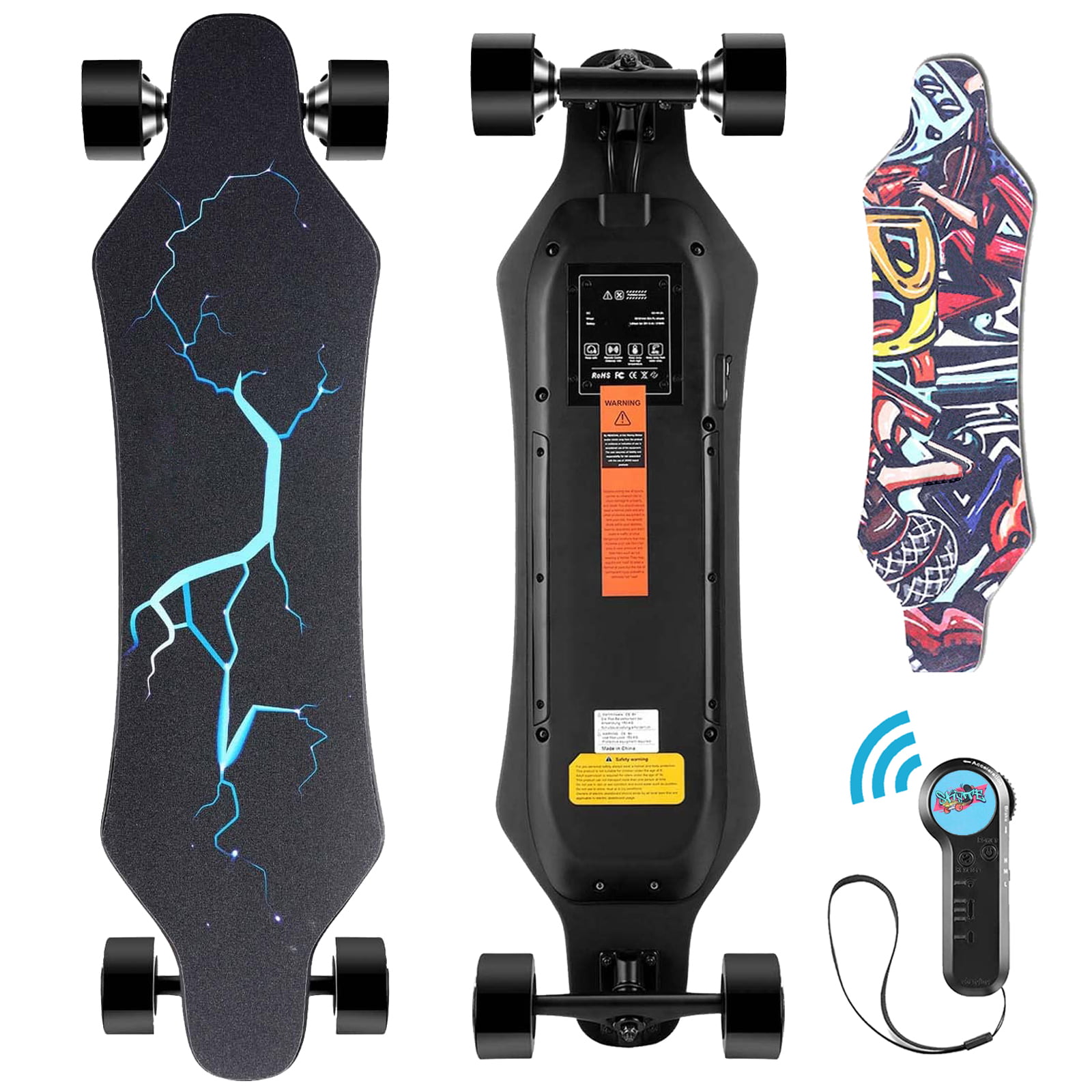 900W All Electric Skateboard with Remote for Adults, 3 Speeds Adjustable 8 Layers E-Skateboard Longboard for Advanced Skaters - Walmart.com