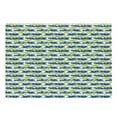 thumbnail image 1 of Floral Cutting Board, Stripes with Nature Blossom Silhouettes Coming of the Spring Theme, Decorative Tempered Glass Cutting and Serving Board, Large Size, Apple Green Navy Blue, by Ambesonne, 1 of 1