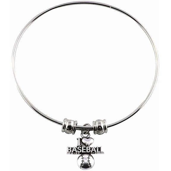 Emerald Park Jewelry I Love Baseball Bangle