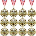 thumbnail image 1 of Medallas de softball Ecation, 12 unidades, 5 cm, doradas con cinta, 1 of 6
