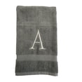thumbnail image 4 of Gray Initial Hand Towel for Bathroom - Monogrammed Luxury Hotel Quality Decorative Towel - GOTS Organic Certified - Set of 2 Silver Letter S, 4 of 7