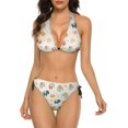thumbnail image 1 of NICKSUN Women's Bikini Sets, Cute Print Two Piece Bathing Suits Sexy Halter Padded Bikini Swimsuits, 1 of 6