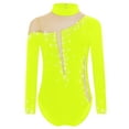 thumbnail image 3 of Xnihocha Kids Girls Shiny Rhinestone Dance Bodysuit Gymnastic Leotard Tank Ballet Unitard Activewear Fluorescent Yellow 12, 3 of 7