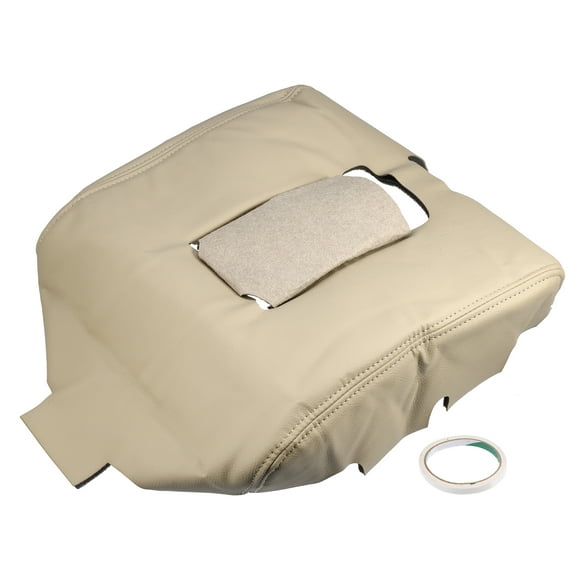 Unique Bargains Center Console Armrest Box Cover for Chevy Silverad 2014-2018 Interior Anti-Scratch Faux Leather Beige