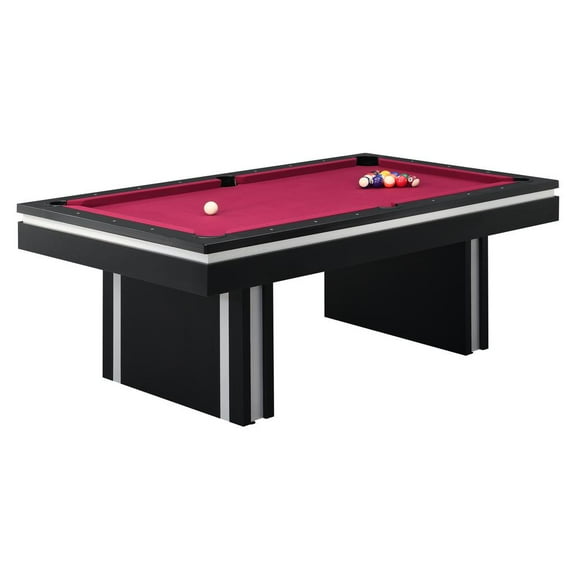 Picket House Furnishings Remy Billiard Table, w/ Billiard Balls & Racking Triangle, Burgundy