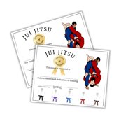 Jiu Jitsu Award Certificate of Excellence 30pk 8.5x11 Class Black Belt Ceremony Professor Coach Medals Competition Placement Display Martial Arts Karate