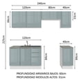 thumbnail image 2 of Cocina Integral Modular Luna Madesa 240cm con Acessorios BG, 2 of 6