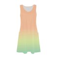 thumbnail image 4 of Ovzne Robes d'Été pour Femmes 2025 Robe d'Été Robe d'Été Dégradée Imprimée Ample Sans Manches Col en V avec Poche Robe de Printemps en Liquidation, 4 of 6