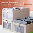 thumbnail image 3 of Cotton Linen Drawer Organizer Bins Set of 2 - No Lid Clothes Storage Drawers, Fabric Foldable Stackable Organizers for Closet Bedroom Dorm Underbed Storage, 3 of 4