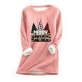 thumbnail image 2 of Tenue d'Hiver Mode Femme Noël Imprimé Manches Régulières Hiver Ample Vacances Décontracté Manches Col Rond Chemise Hauts Mignons Tenues d'Hiver en Solde, 2 of 5