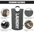 thumbnail image 7 of DOKEHOM 125L X-Large Laundry Basket, Collapsible Laundry Bag, Foldable Laundry Hamper, Folding Washing Bin (Dark Grey), 7 of 7