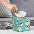 thumbnail image 6 of Sikiie Panda Bathing In The Bath Leather Tissue Box Cover Square, tissue box holder - 5.2”x5.2”x5.2”, 6 of 7