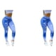 thumbnail image 4 of Qarigey Leggings deportivos Pantalones de yoga Traje de gimnasio Gran resistencia Jogging Ropa Entrenamiento Cintura Legging Verano Elasticidad Azul L 2Conjunto, 4 of 6