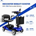 thumbnail image 5 of 4 Wheel Mobility Scooter for Seniors&Adults,15 Miles Foldable Electric Mobility Scooter,350W Powered Electric Wheelchair Device for Adults 300 lbs,LED Lights,Basket,Compact Mobile for Travel, 5 of 10