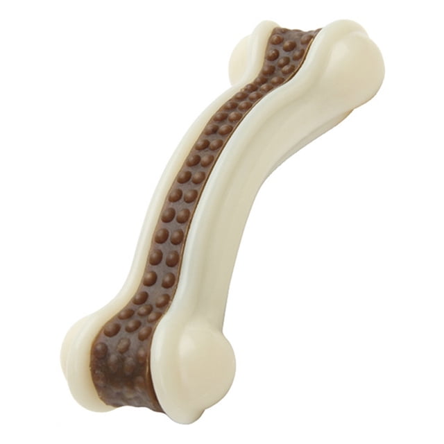 Hueso masticable para perros, juguete de hueso duradero para masticadores agresivos, con sabor a carne de res, juguete interactivo para perros pequeños, medianos y grandes.