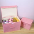 thumbnail image 3 of Bellella Boîte de Rangement en Coton et Lin Pliable en Tissu Cube pour Vêtements Organisateur à Fermeture Éclair avec Couvercle et Poignée, 3 of 5