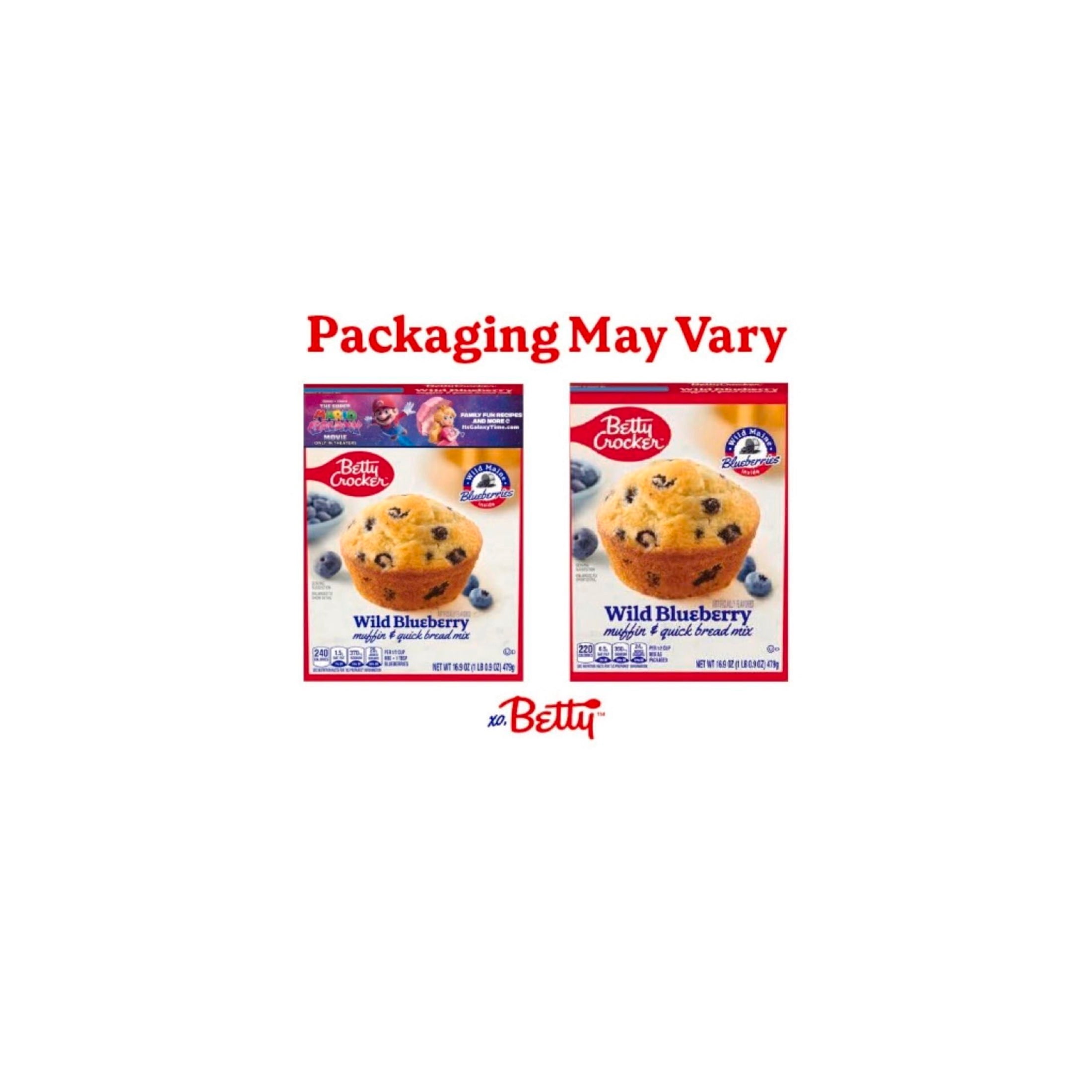 (6 pack) Betty Crocker Wild Blueberry Muffin and Quick Bread Mix, 16.9 oz