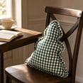 thumbnail image 4 of Christmas Tree Shaped Throw Pillow with Vintage Gingham Check Pattern and Ruffled Edge for Holiday Couch Bed and Winter Home Decor 14.56 by 13.77 inch Green, 4 of 7