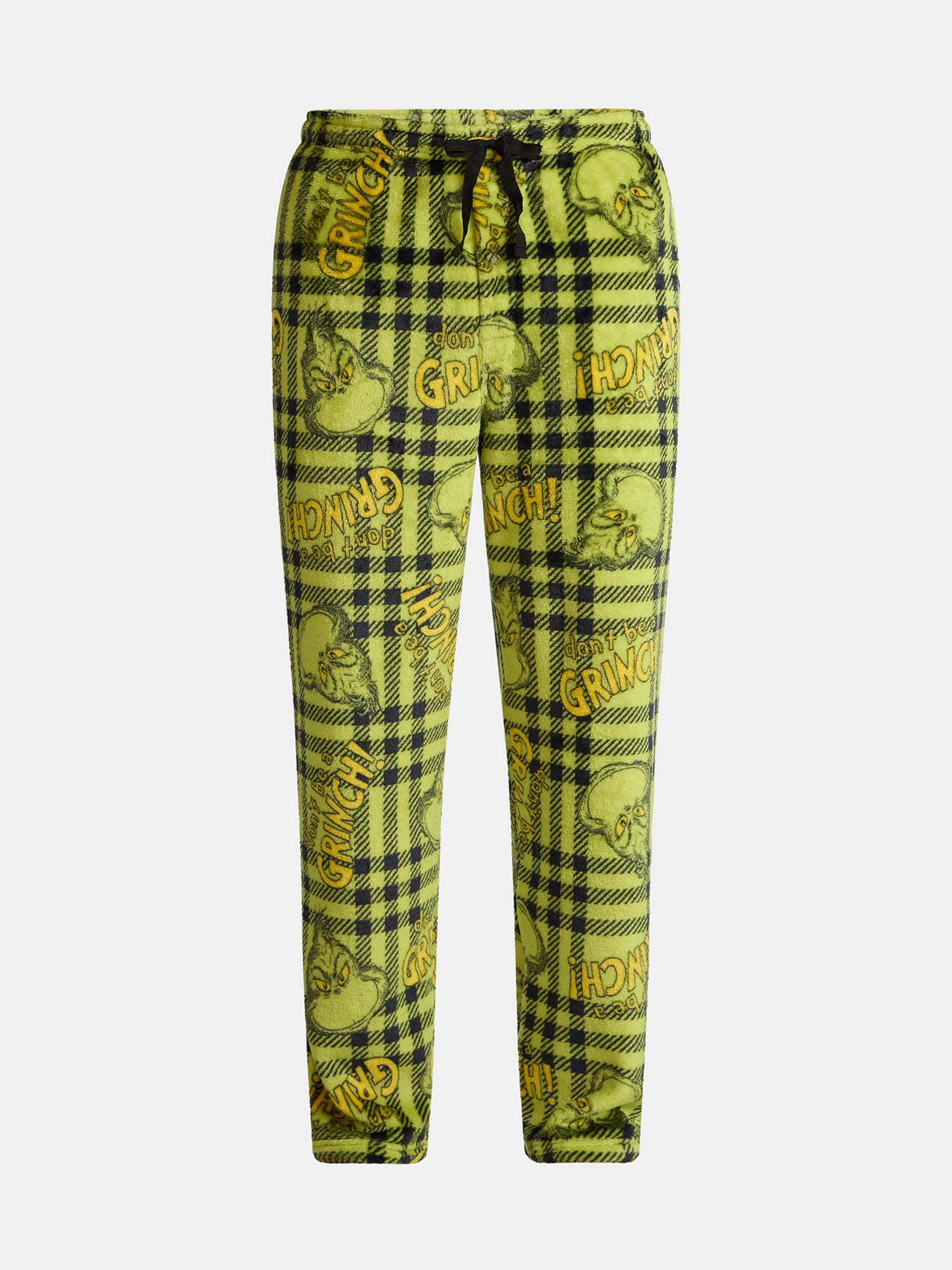 Dr. Seuss Men's Grinch Superminky Pajama Fleece Sleep Pants, Size S-XL