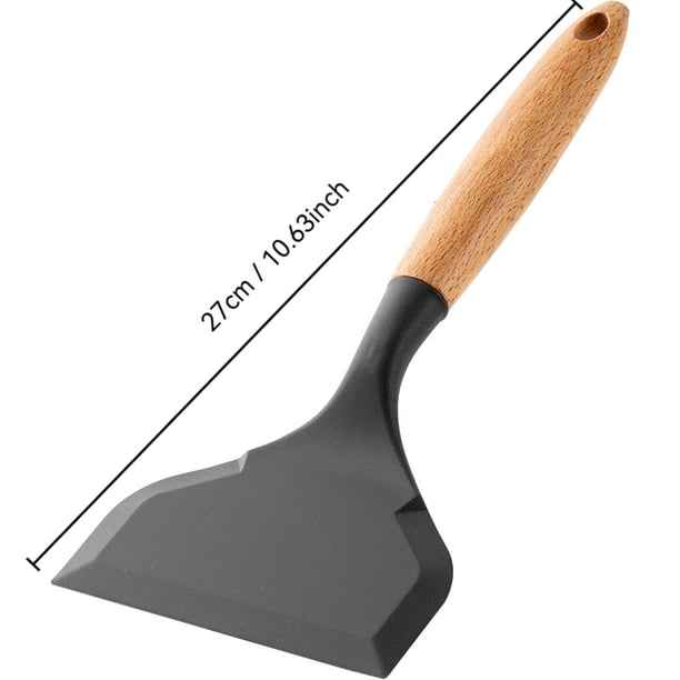 Espátula de Madera para Cocinar con Silicona de Calor Y Mango de Madera Natural para Tortillas Tamagoyaki, Panquecas Y Uso de Cocina Antiadherente