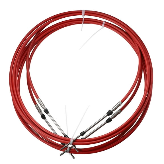2pcs 16ft 197 Inch Marine Type 3300 / 33C Throttle Shift Remote Control Box Cable for Yamaha Outboard Engine Boat Red