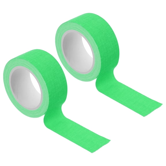 Uxcell 1 Inch x 16 Feet Neon Gaffer Cloth Tape, 2 Roll Fluorescent Blacklight Reactive Glow in the Dark Tape for Dance Floors Glow Party Supplies, Green