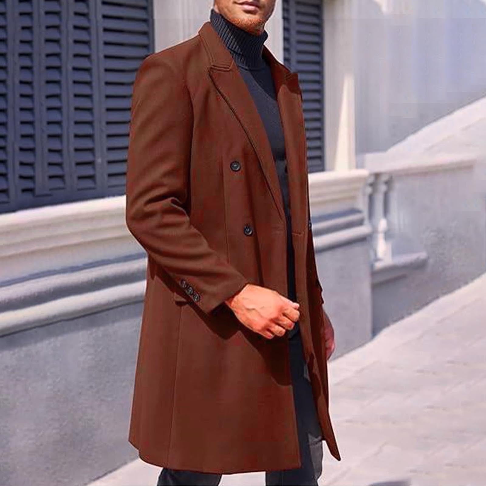 Miluxas 2025 Clearance! Men's Oversized Long Faux Wool Blend Miluxas 2025 Clearance! Men's Oversized Long Faux Wool Blend