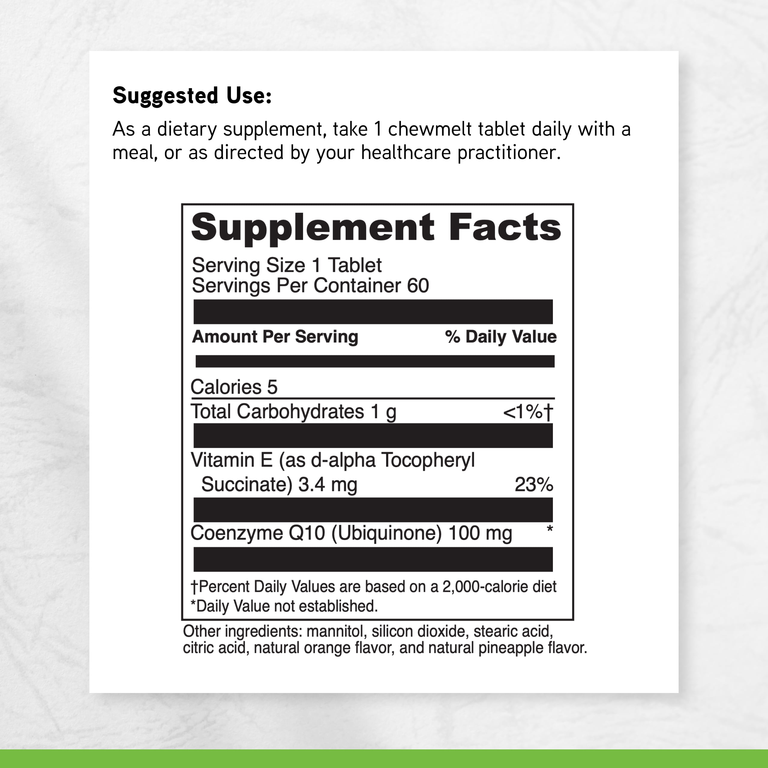 DaVinci Labs Coenzyme Q10 Chewmelt 100 mg - Heart & Liver Health - 60 Chewable Tablets