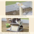 thumbnail image 4 of Light Grey Cat Tree with Scratching Post & Rotatable Top - 16.9" Small Cat Tower for Play & Rest - Living Room, Bedroom & More, 4 of 7