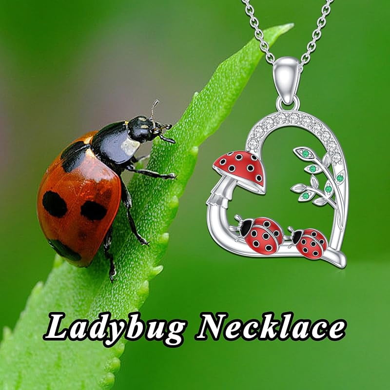 SOULMEET Ladybug/Dragonfly/Butterfly Necklace 925 Sterling Silver Unique Pendant Necklace Mother's Day Birthday Christmas Jewelry Gifts for Women Mother Wife