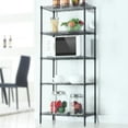 thumbnail image 4 of 5-Tier Changeable Assembly Carbon Steel Standing Shelf Units,Wire Shelving Unit for Pantry,Home,Kitchen,Garage,Size 22" x 12" x60"(Black), 4 of 6