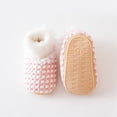 thumbnail image 4 of Eyicmarn Lovely Baby Girl Winter Sock Shoes Plaid Flats Warm Plush Walking Shoes, 4 of 5