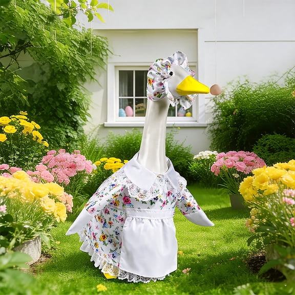 Porch Goose Outfits Dress Up Goose Clothes Festive Goose Outfits for Seasonal Outdoor Charming Goose Costumes for Garden and Patio Desk Goose Outfit Holiday Goose Clothes 1 Set