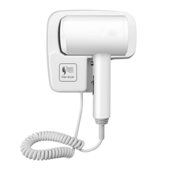 Home Wall Mount hot and cold air Hair Dryer, 1200W High Power Dryer, Silent Great Wind Professional Hairstylist, 3 HeatSettings, Ionic Function for Shinier Results (White)