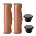 thumbnail image 5 of Bienvenido 1 Pair Hand stitched PU Bike Bicycle Handlebar Handle Bar Grips with Plug(Brown), 5 of 8