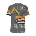 thumbnail image 3 of Balery I Like Big Digger Baseball Jersey for Men Casual Button Down Shirts Short Sleeve Active Team Sports Uniform-Large, 3 of 9