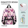 thumbnail image 5 of Butterfly and Daisy Pink Pattern Cute School Backpack Bag for School with Padded Back and Adjustable Shoulder Straps 15.25"x11.5"x5.25", 5 of 5