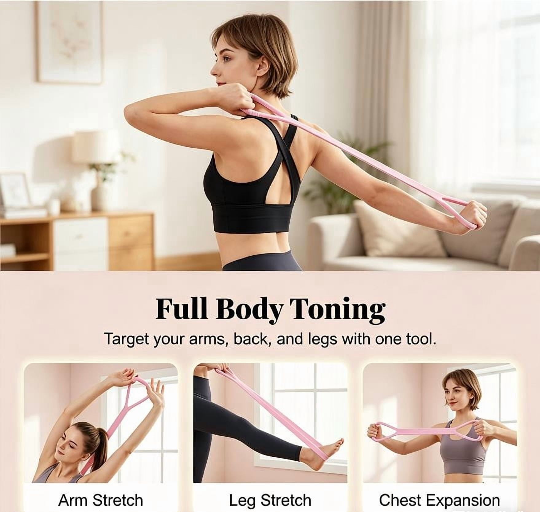 Tusihei Figure 8 Resistance Band, Upgraded Silicone Training Elastic Band with Handles, Exercise Equipment for Yoga Pilates Physical Therapy Stretching