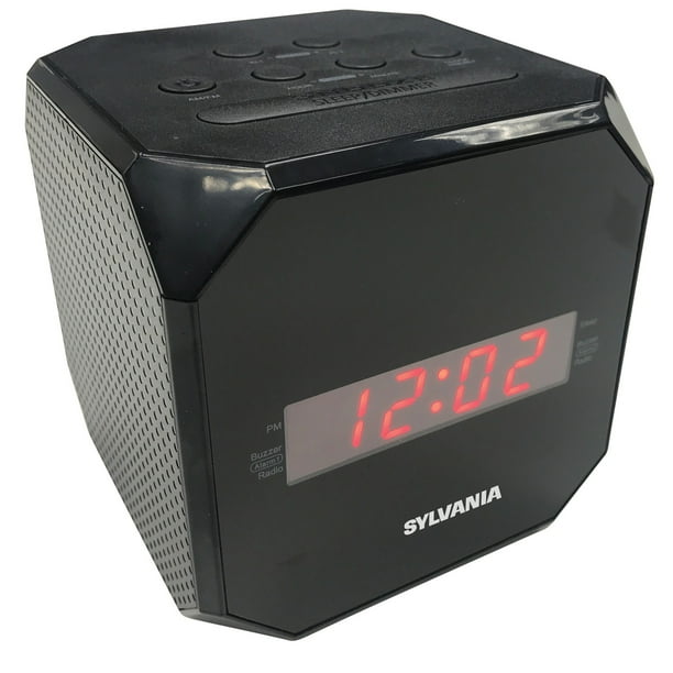 Sylvania Scr1420black Cube Clock Radio
