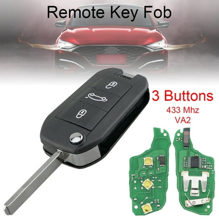 433MHz 3 Buttons Car Remote Key with 46 Chip and VA2 Blade Fit for Peugeot 208 2008 301 308 5008 508