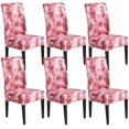 thumbnail image 1 of Chair Covers Stretch Dining Chair Covers Removable High Back Chair Protective for Dining Room Kitchen Banquet Party Decoration (T-Red, 6 PCS), 1 of 8