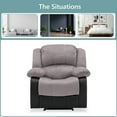 thumbnail image 2 of Nathaniel Home Manual Single Recliner Chair, PU Leather Upholstered Couch Sofa, Tufted Reclining Sofa, Plush Scoop Theater Seating, Lounge Chair for Living Room, Gray, 2 of 7