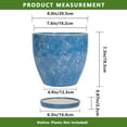 thumbnail image 3 of EPFamily 8 inch Blue Mottled Glaze Ceramic Planter with Drainage Hole and Saucer – Indoor Outdoor Pot for Succulents, Cacti, Houseplants, 3 of 6