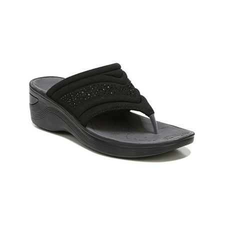 

Bzees Womens Dazzle Me Embellished Wedge Thong Sandals