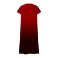 thumbnail image 5 of SMihono Trendy Flowy Vacation Dress for Women Summer 2025 Trendy Gradient V Neck Casual Short Sleeve A-Line Beach Maxi Dresses Wine XXL, 5 of 5