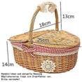 thumbnail image 2 of Cesta de Picnic de Mimbre Tejida con Tapa - Estilo Campestre con Forro de Algodón a Cuadros Rojos y Blancos - Cesta de Presentación para Picnics y Fiestas, 2 of 5